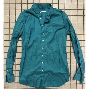 Southern Tide Shirt Women's Size 4 Teal/Blue Check Long Sleeve Button Up